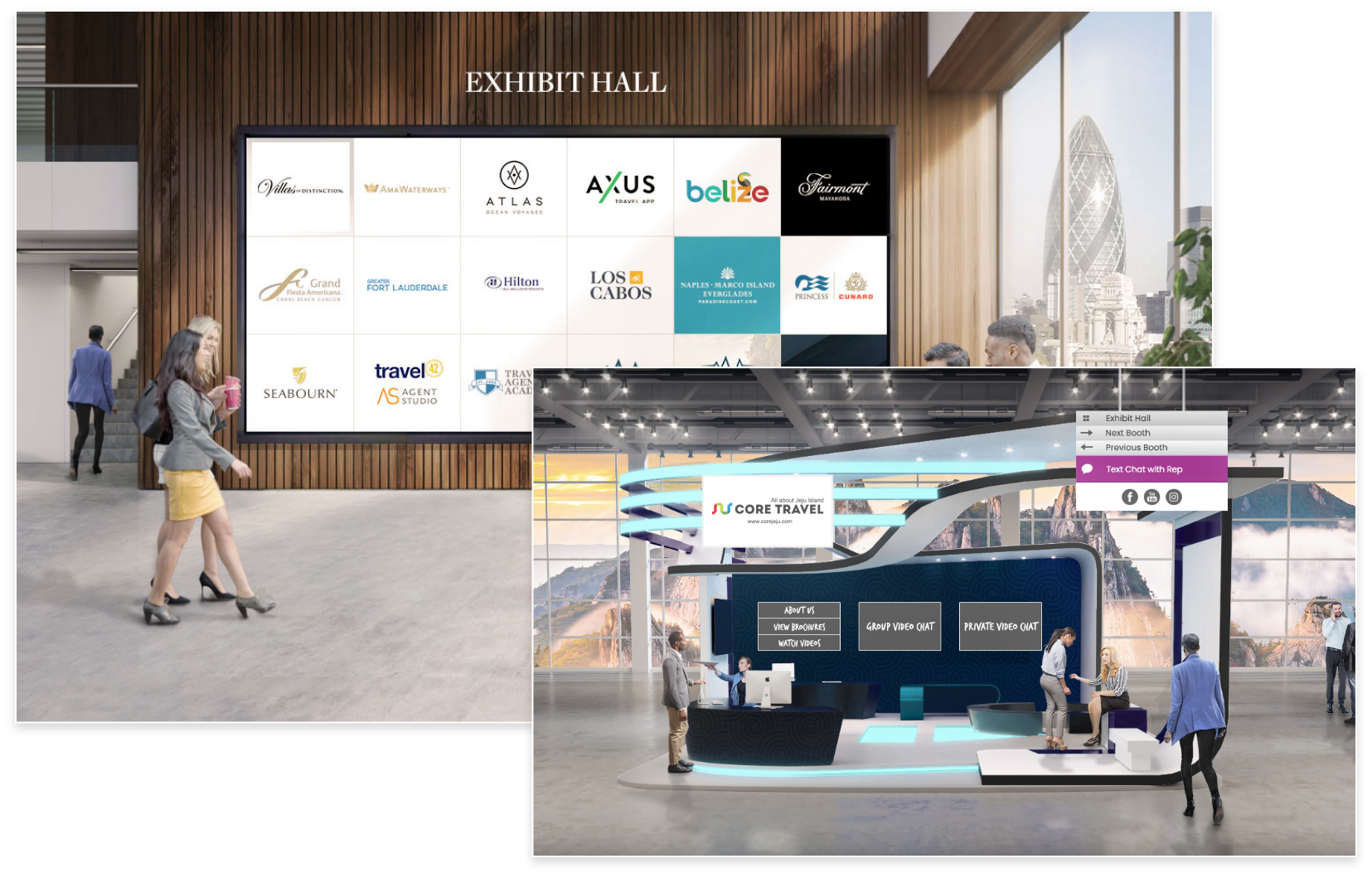 Virtual events' exhibition Hall and booths
